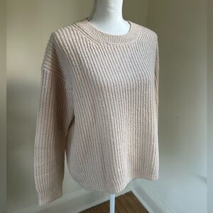 Vince Sweater Pale Peach Ribbed Wool Silk Cashmere size Small